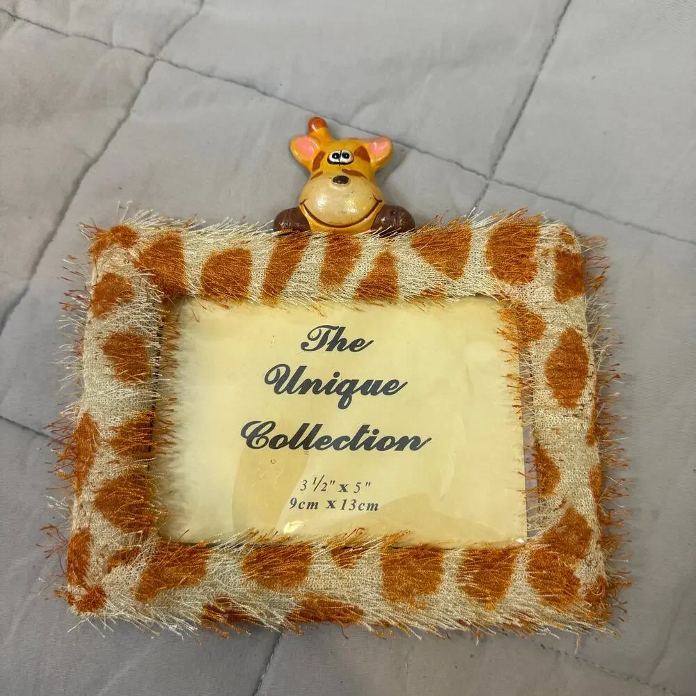 NEW Fuzzy Giraffe Picture Photo Frame 3.5
